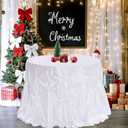 SoarDream White Table Cloth Rectangle Table Cover DIY Satin Tablecloth 90x90inch for Wedding Birthday Party Banquet Decoration