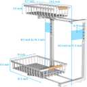 Under Sink Organizers,5 Adjustable HeightMetal Pull Out and Storage Shelves with Sliding Drawer for Kitchen, Bathroom, White, 2 PackHight 13.6-16.9