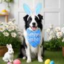 Dog Easter Bunny Costumes Easter Bunny Ears Headband Bandanas for Medium Large Dogs Pet Costume Accessories (Blue)