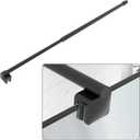 Shower Door Support Bar, 27.5'' to 47.2'' Telescopic Stainless Steel Wall-to-Glass Support Bar for 1/4"(6mm) to 3/8"(10mm) Thick Glass, Fixed Panel Support Rod, Matte Black