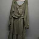 ANRABESS Womens Dress Long Lantern Sleeve Square Neck Elastic Waist Ruffle Flowy Swing A-Line Short Dresses 2025 Fall Fashion, Size: X-Large