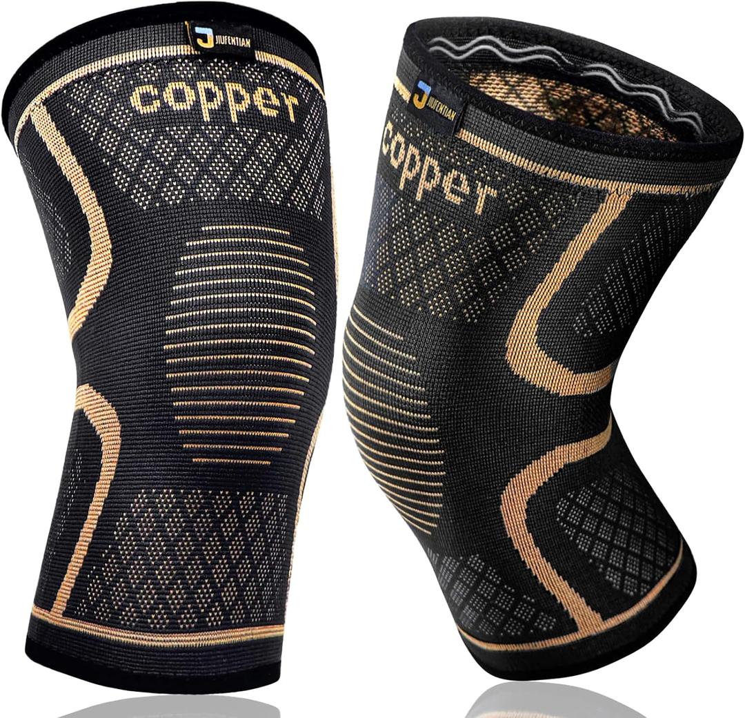 Copper Knee Braces for Men and Women (2 pack) -Knee Supports Copper Compression Knee Sleeve for Knee Pain, Arthritis, Sports and Recovery Support (3X-Large)