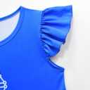 Girls Kids Zombies Dress Costume Daywalker Dresses with Wristband Outfits Set (9-10 Years, Rose)