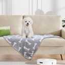 1 Pack 3 Puppy Blankets Super Soft Warm Sleep Mat Grey Cute Print Fluffy Fleece Pet Flannel Throw Dog Blankets for Small Dogs Cats,Star&Bone&Love-Medium(29"x20")