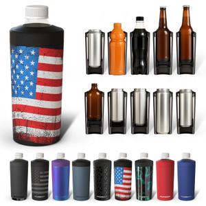 Frost Buddy Universal XL Can Cooler - Fits All - For 12, 16, 20, and 24 ounce Bottles - Insulated Double-Walled Stainless Steel (Merica-)