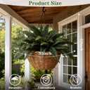 Coreland 35" Artificial Boston Ferns Outdoor Large, 2 Pack Fake Fern Plants with 60 Fronds Each, UV Resistant Faux Fern Bushes for Porch Planters Patio Garden Front Door Home Decor