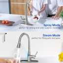 Touchless Kitchen Faucet with Pull Down Sprayer, Adjustable Water Flow, Handle Rotation 270 Degrees & Magnetic Docking Spray, Motion Sensor Kitchen Faucets for Sink 1 or 3 Hole Brushed Nickel