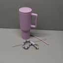 40 oz Tumbler with Handle Straw and Accessories, Drop & Abrasion Resistant, Vacuum Double-Layer Insulation, Ideal for Camping, Fitness, Outdoor Use (Lavender)