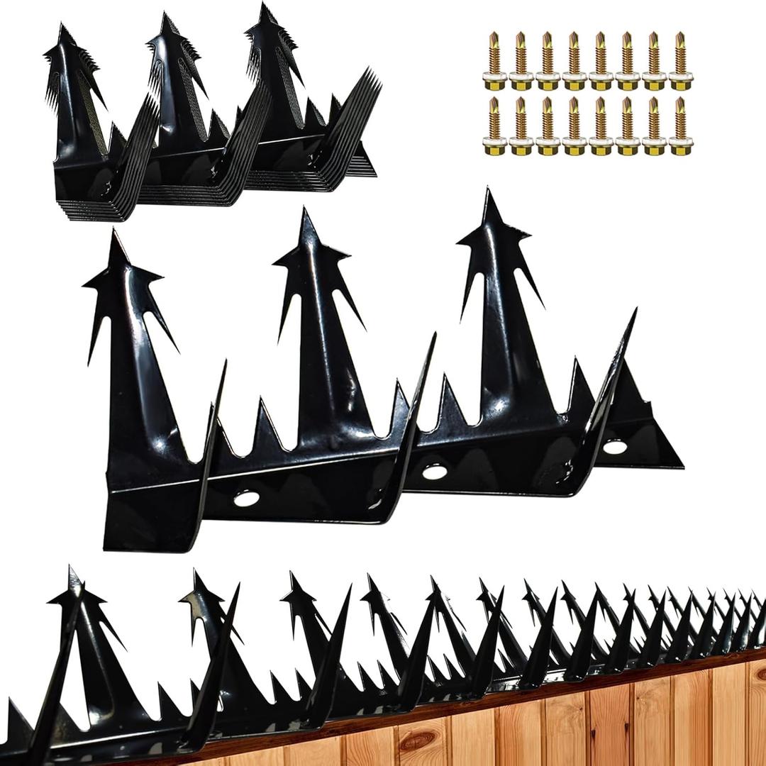 Heavy Duty Metal Fence Spikes-Anti Climb Security Spikes for Fence and Wall-Intruder and Animal DeterrentSize74 inches (Black) Heavy Duty Metal Fence Spikes-Anti Climb Security Spikes for Fence and Wall-Intruder and Animal DeterrentSize74 inches (Black)