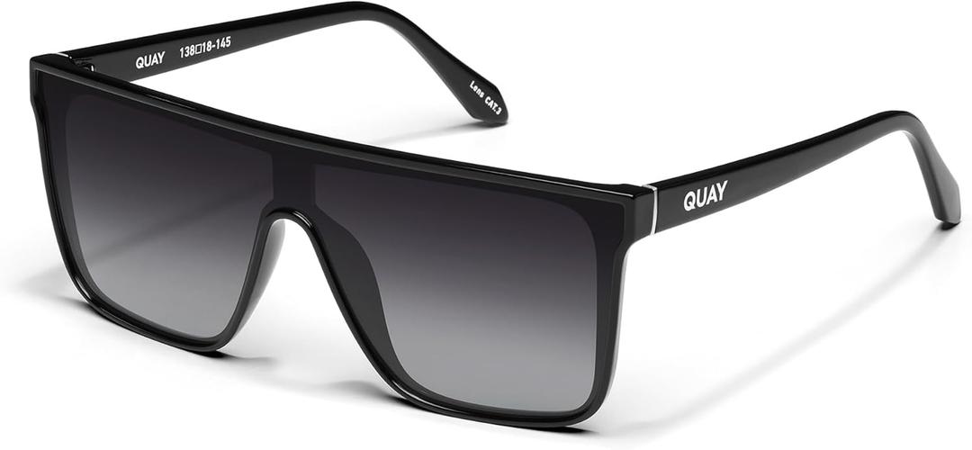 QUAY Oversized Nightfall Medium Non-Polarized Shield Sunglasses for Men & Women, Unisex Shades with UV-Protected Lenses