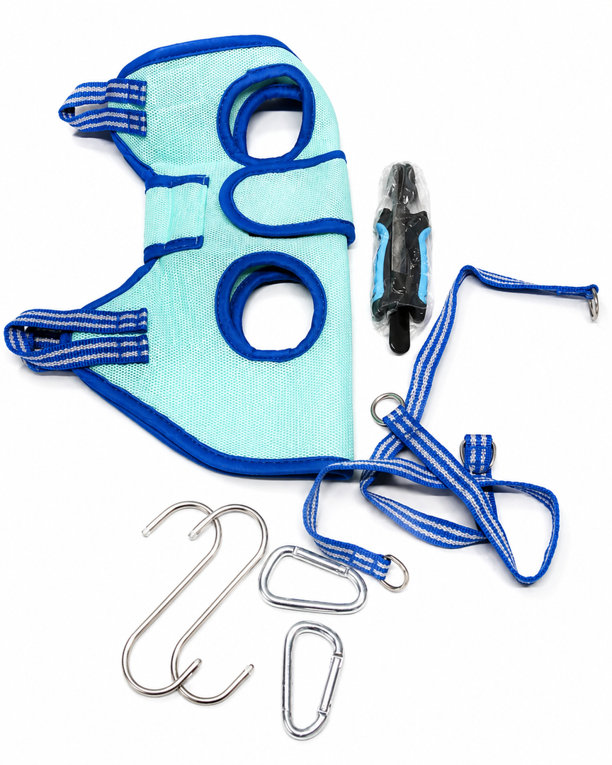 Kkiimatt Dog Grooming Hammock, XXS Dog Hanging Harness Holder for Nail Clipping,Nail Trimming Hammock, Grooming Sling Hanger Restraint Bag with Wide Strap Sewed, XXS