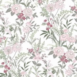 2 x Dimoon 78.7"x17.3" Vintage Wallpaper Floral Peel and Stick Wallpaper Boho Contact Paper White Pink Green Cute Flower Removable Wall Paper Renter Friendly Kitchen Shelf Bathroom Self Adhesive Vinyl