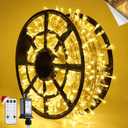 JMEXSUSS 168FT 600 LED Christmas Lights Outdoor Waterproof Clear Wire Warm White Christmas Tree Lights Plug in String Fairy Lights for Outside Indoor for Bedroom Wedding Party Holiday Xmas Decorations