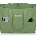 HOMESPON Large Canvas Tote Bag for Women Everything Bag with Pockets and Laptop Sleeve