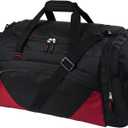 Mens Gym Bag, 55L Large Sports Duffle Bags, Workout Bags Lightweight (Black/Red)