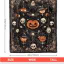 50"x40" Vintage Halloween Throw Blanket,Witch Spider Webs Bat Pumpkin Skull Gothic Blanket, Festival All Seasons Warm Cozy for Sofa Chairs Bed Office Home Women GIrls Gift (Halloween Blanket 1)