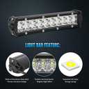 Front Light Bar Kit, Motorcycle Adjustable Light Bar Kit with Mounting Bracket Horizontal Bar Tube Clamp Universal for Honda CRF110 KLX110 TTR110 YZ250F Dirt Bike Plug and Play
