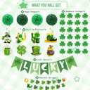 2 x St. Patrick's Day Decorations Kit with Lucky Banner, Hanging Swirls, Glitter Shamrock Garlands, Paper Pompoms for St. Patrick's Day Decor, Irish Themed Party Favor, Home, Office