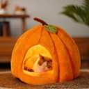 2025 Pumpkin Cat House, Cute Pumpkin Shape Cat Cave, Cozy Washable Pumpkin Cave Tent Pumpkin Cat Bed with Removable Cushion for Indoor Cats & Small Dogs, 2026 New Pumpkin Cat Bed