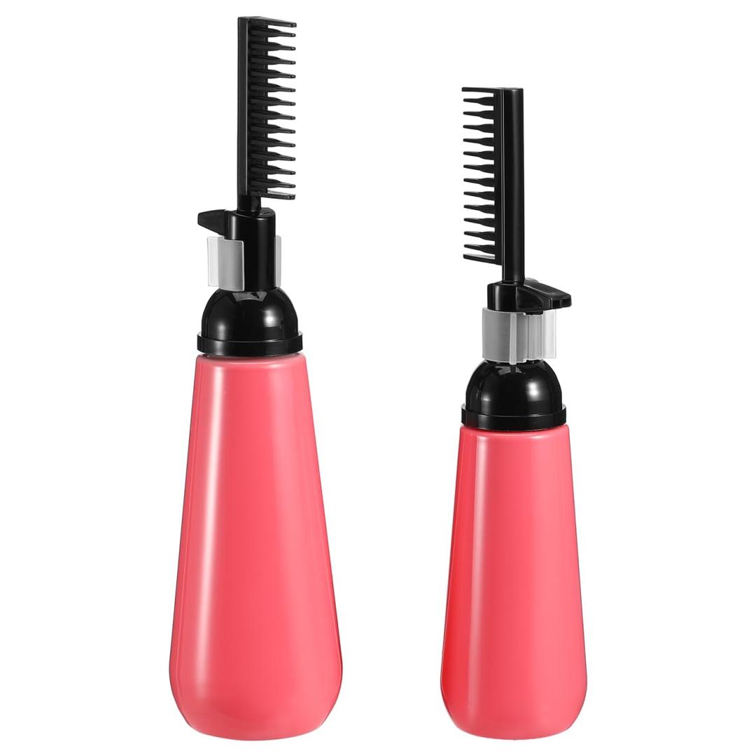 2pcs Root Comb Hair Dye Bottle Hairs Coloring Dispensing Bottles Hairs Dye Bottle Applicator for Home Salon (One 130ml and One 200ml)
