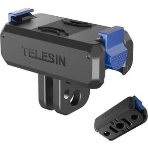 TELESIN Magnetic Quick Release Adapter Mount for DJI Osmo Action 5 Pro/4/3 & OSMO 360, 2-in-1 Foldable Base with 1/4" Screw Hole, DJI OSMO 360 Osmo Action 5 Pro Accessories