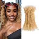 DAIXI Handmade Interlocking Sisterlocks Curly Tips 100% Real Human Hair Permanent Micro Locs Extensions Natural Looking Soft Dreadlocks Can Be Bleached and Dyed (613# - 0.2cm, 8 Inch 60 Strands)