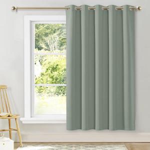 NICETOWN Room Darkening Curtains for Bedroom, Sage Green Thermal Insulated Drapes 72 inches Long for Office, Loft, Guestroom (1 Panel, 70" Wide per Panel)