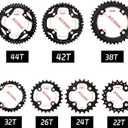 BUCKLOS 64/104 BCD Bike Chainring Set with Pin, Steel CNC Alloy Double/Triple MTB Chainring 22T 24T 26T 32T 38T 42T 44T 4 Bolts Mountain Bicycle Chainrings 8 9 10 Speed Compatible