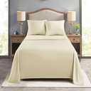 FreshCulture Twin Flat Sheets Only, Pack of 6, Soft Microfiber Bedding Sheets for Home, Salons, Hotels, Bulk Flat Sheets Only Twin Size (Beige)