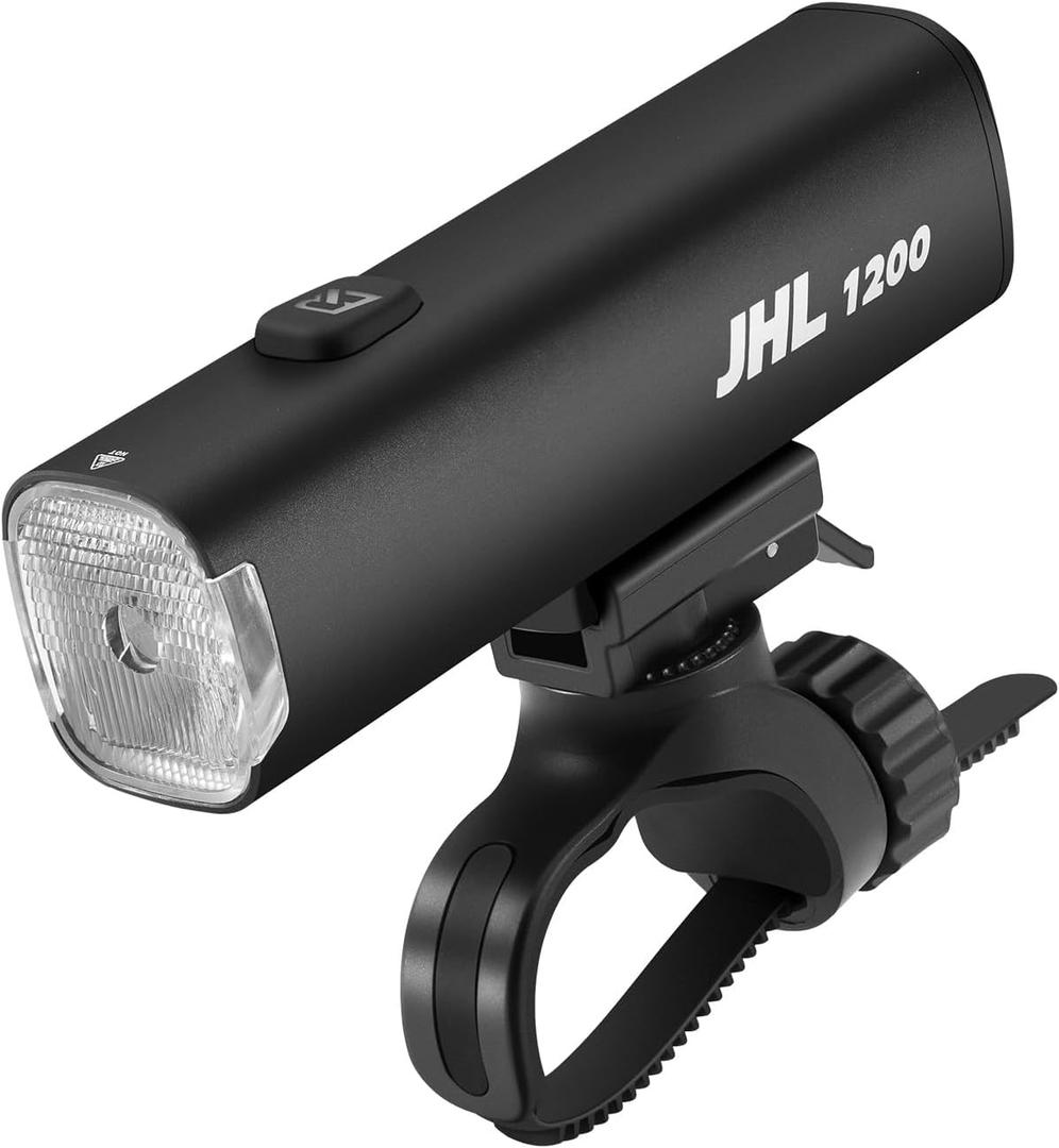 ROCKBROS Bike Headlight 1200 Lumens 5000mAh USB-C Rechargeable Aluminum Alloy IPX6 Anti-Dazzling LED Bike Light 360Adjustable for Night Mountain Road Cycling