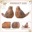 Blulu 2 Pcs Bird Figurines Home Decor Resin Bird Statue Vintage Farmhouse Decoration Boho Animal Decorative Sculpture Gifts for Home Table Office Shelf Tabletop Accents(Rust,Retro)