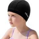 2 x Firesara Fishtail Fabric Swim Cap for Men Women, Breathable High Elasticity Swimming Cap Hair Protection Quick Dry Soft for Long Hair Short Hair, Kids Boys and Girls