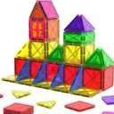 Crenova Magnetic Tiles Toddler Magnet Toys, Mini Magnetic Building Blocks for Kids Ages 3+ Travel Set, Educational Toy for Boys Girls Sensory Play Preschool Learning Classroom Must Haves