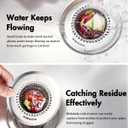 Revolutionary Kitchen Sink Drain Strainer/Patented Reversible Chain Mesh, Effortless Cleaning & Debris Catcher, Large Capacity, No Clog, 304 Stainless Steel & Rust-Proof/Handmade (Silver)