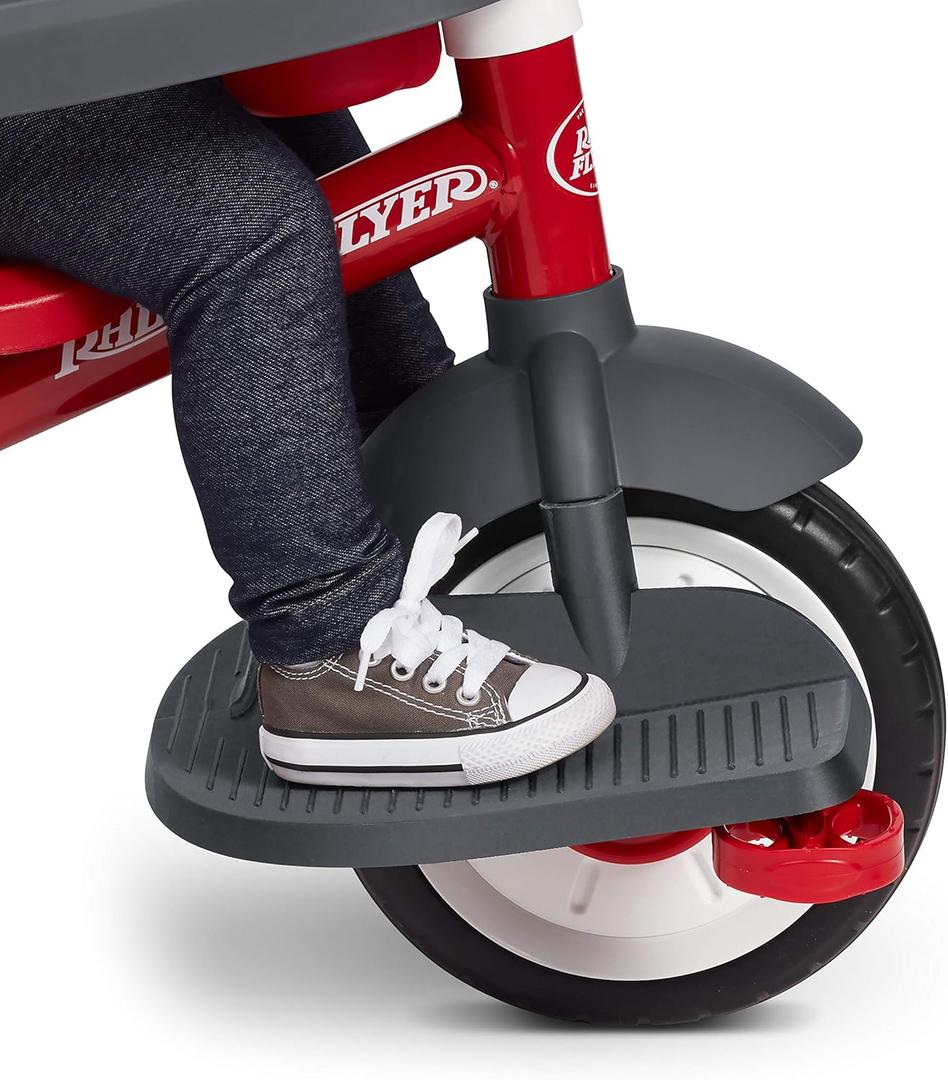Radio Flyer Front Wheel Footrest for Toddler Trikes, Non-Slip Foot Support, Tool-Free Installation, Compatible with Select Radio Flyer Tricycles