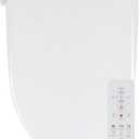 ALPHA BIDET UX Pearl Bidet Toilet Seat in Elongated White | Ultra Low Profile | Endless Warm Water | Arced Stainless Steel Nozzle | LED Nightlight | Dryer | Deodorizer