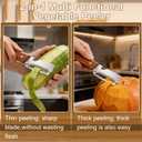2Pcs Multi-Functional Vegetable Peeler,Zero Snag Wooden Peeler,Zero Snag Wooden Kitchen Tool with Bottle Opener,Ultra-Sharp Stainless Steel Peelers for For Vegetables Fruits