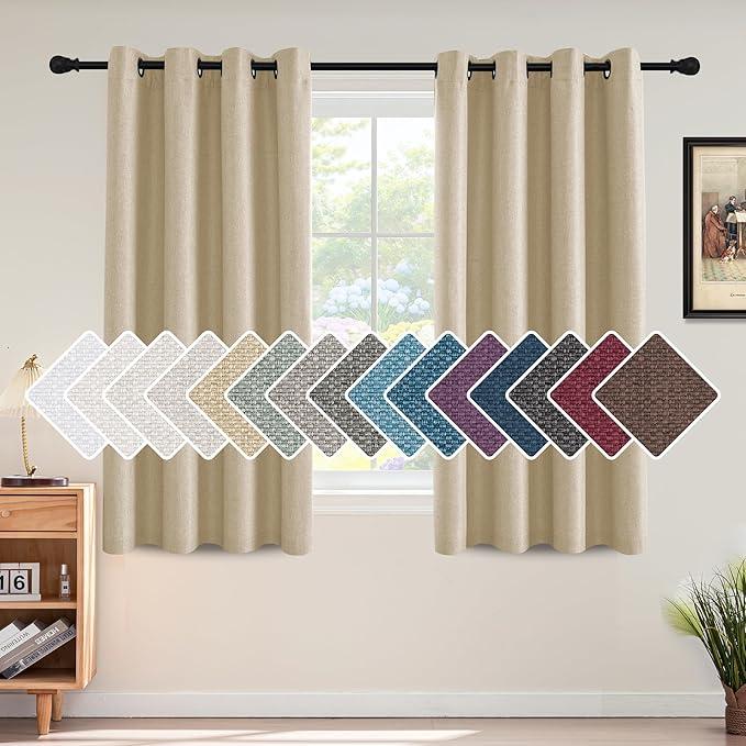 Curtains 2 Pack Beige Size 44x46 inch ( no brand)