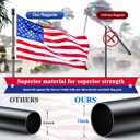 PHITRIC Flag Pole Kit, Tangle Free Spinning Stainless Steel Rustproof Flagpole for 3x5 Sports Fan Outdoor Flags for Outside House (Black, 5FT, with Bracket)