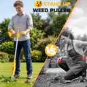 Ecarke Brushless Electric Weed Puller, Compatible with DeWalt 20V Battery, 40" Long Handle Stand Up Weeder with Spring Eject & 3-Claw Steel Head, Dandelion Lawn Garden Tool (Tool Only)