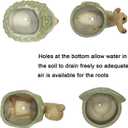 Small Ceramic Succulent Pot with Drainage, Animal Succulent Planter, 4.4 Inch Flower Pots, for Flower, Cactus, Mini Succulent Plants, Indoor and Outdoor use, Set of 4 Garden Gift