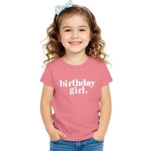 Birthday Girl Shirt Outfit Year Old Kids for Toddler 1st 2nd 3rd 4th 5th 6th 7th (Pink)