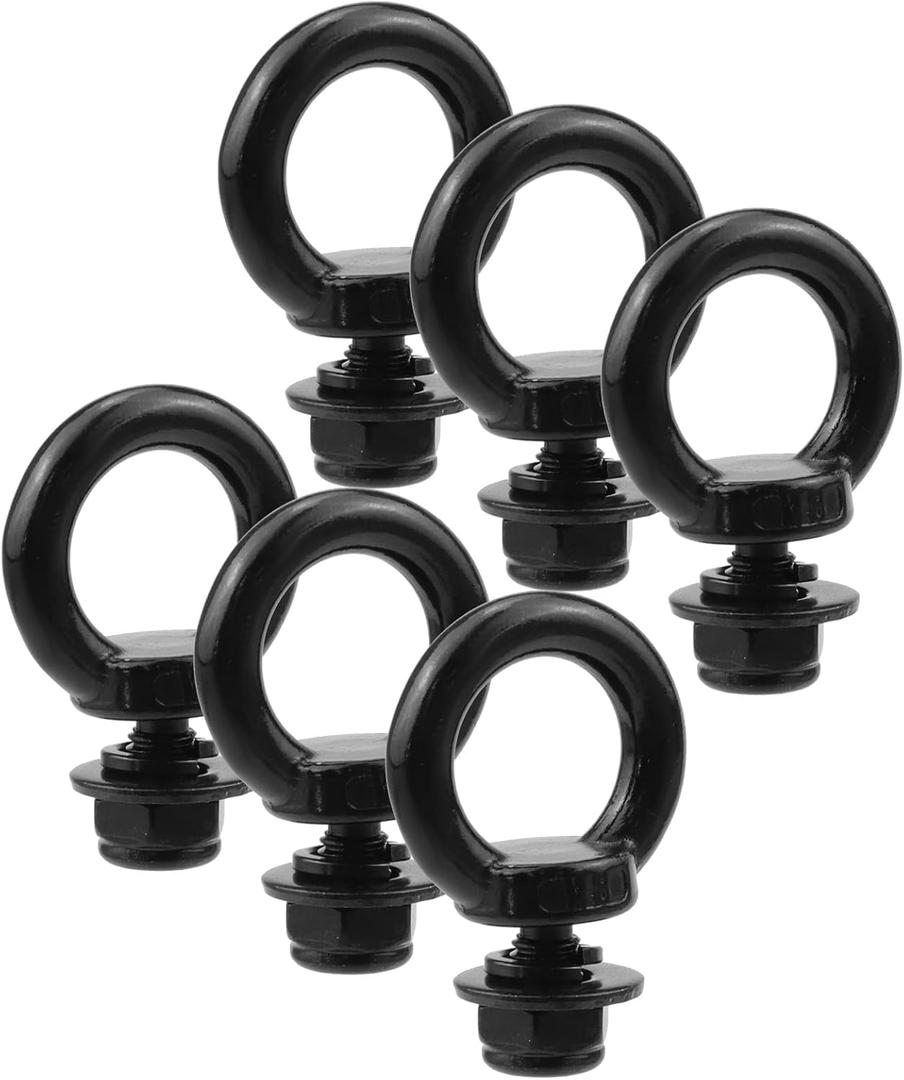 Antrader Lifting Shoulder Eye Bolts,6 Sets Eye Bolts with Nuts M8 Stainless Steel Machinery Shoulder Lifting Eye Bolt Lifting Ring Threaded Eyebolts with Lock Nuts,Lock Washers, Flat Washers