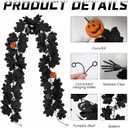 2X 6.6FT Black Maple Leaf Garland, Artificial Autumn Maple Leaf, Halloween Decoration Leaves Wall Decor for Fireplace Mantel, Stairs, Home Decor