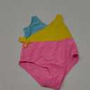 YOUNGER TREE Toddler Girl One Piece Swimsuit Color Block Stripe Swimwear Summer Beach Bathing Suit 12M-5T (7-8 Years, Bright Yellow Candy Color Block)