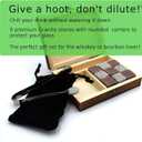 Whiskey Stone Gift Box set with 9 Premium Granite Stones (Won't Water Down Your Drink!), Wood Box, Velvet Carrying Bag and Tongs (Natural Red)