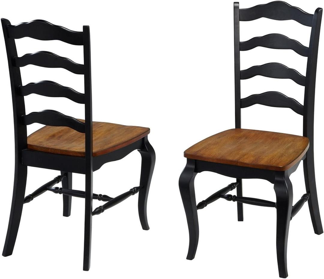 Homestyles French Countryside Black Dining Chairs, Set of 2, unspecified