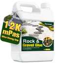 Teexpert Rock Glue for Landscaping  1 Gallon High Viscosity (12000 mPas) Strong Outdoor Adhesive Binder for Pea Gravel,Small Pebbles  Strong Bond for Landscape,Walkways,Patios,Yards,and Driveways