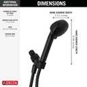 Delta Faucet 4-Spray Handheld Shower Head, Black Shower Head with Hose, Showerheads & Handheld Showers, Handheld Shower Heads, Detachable Shower Head, Hand Shower 2.5 GPM, Matte Black 75413DBL