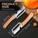 2pcs Stainless Steel Vegetable Peeler with Wooden Handle, Sharp Fruit Peeler for Kitchen, Multifunctional Potato Peeler with Can Opener, Ergonomic Non-Slip Grip for Home Cooking, Restaurant, Camping